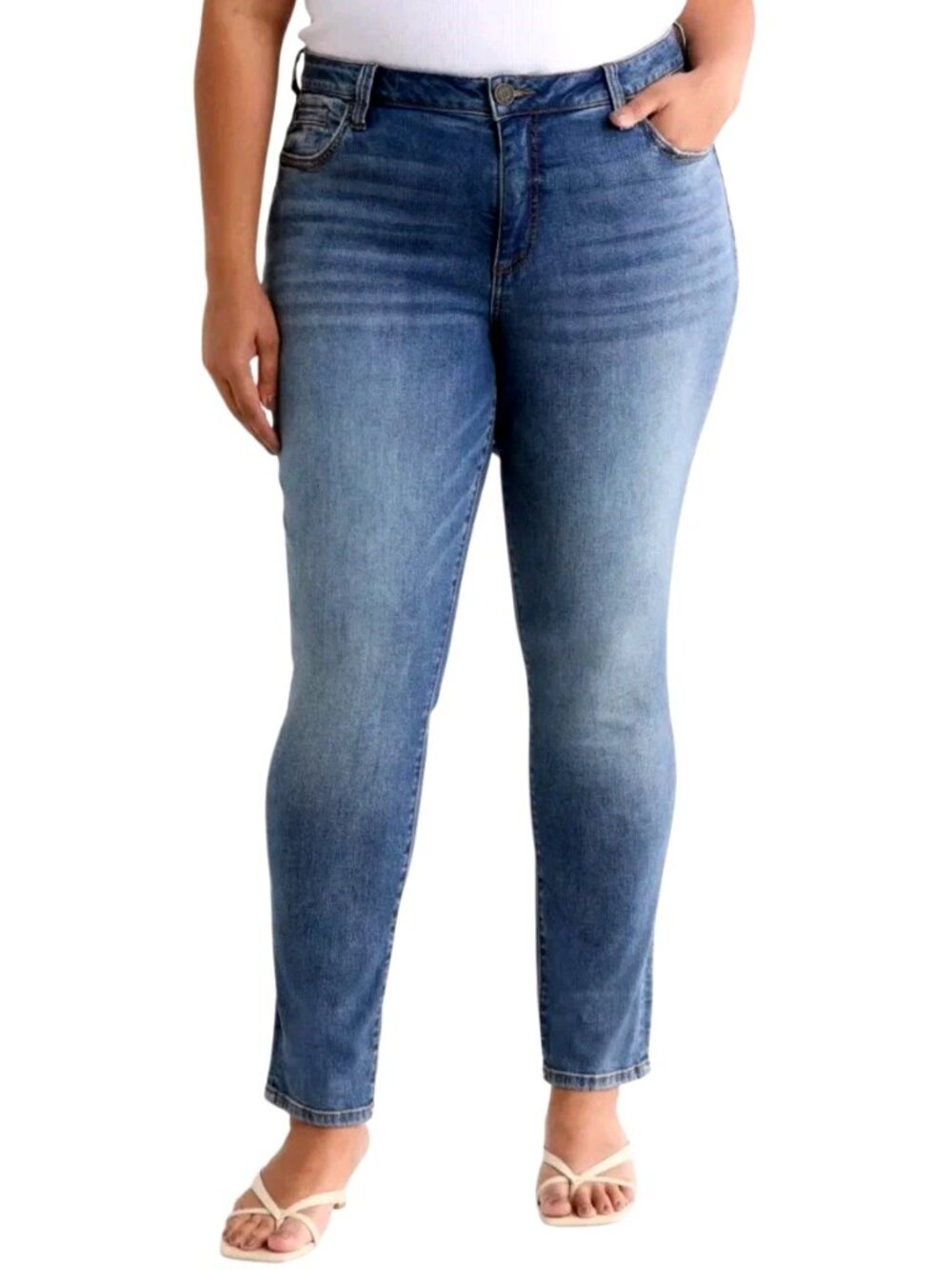 Kut From the Kloth Women Jeans Size 24W Blue Katy Boyfriend Rear Flap Pockets - Picture 1 of 8